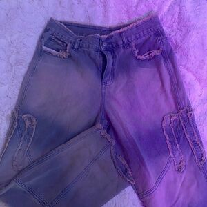 SHEIN Blue Distressed Boyfriend Jeans